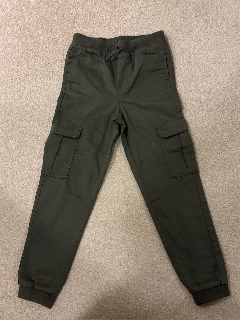 H&M Olive Green Cargo Pants Casual Jogger Cotton Blend Kids Size US 10 New Tag